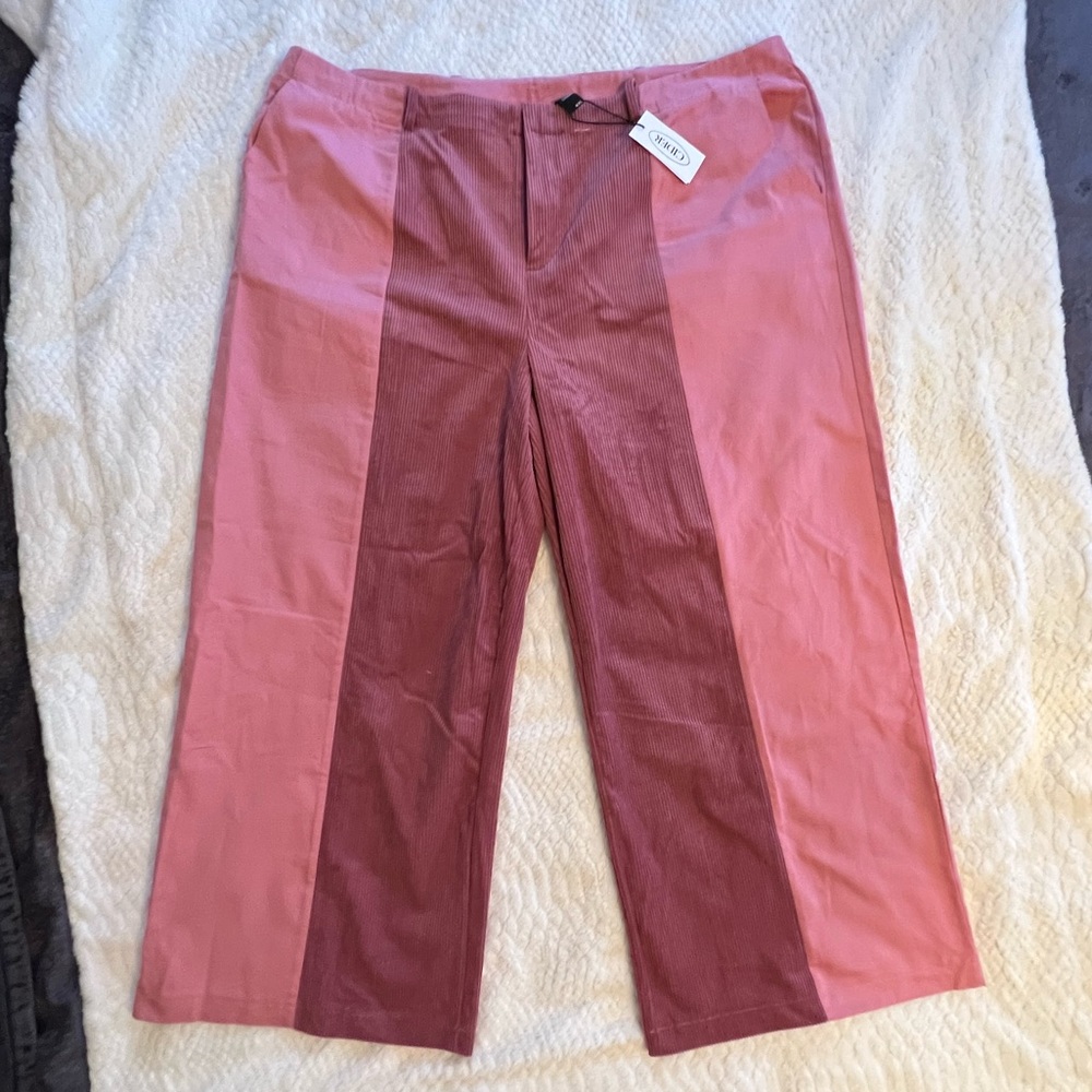 Cider Wide Leg Pink Trousers Two Tone